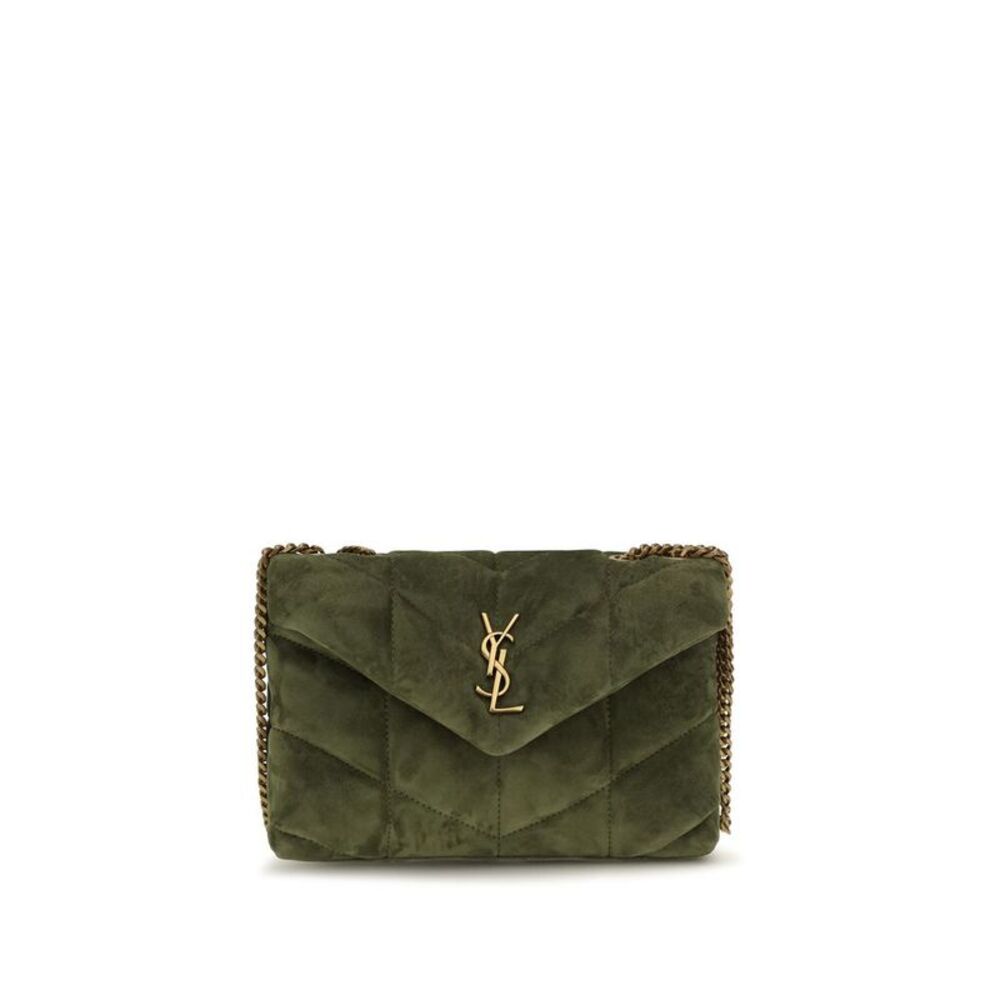 Saint Laurent Bicolor Calf Leather Bos Taurus Shoulder Women's Bag